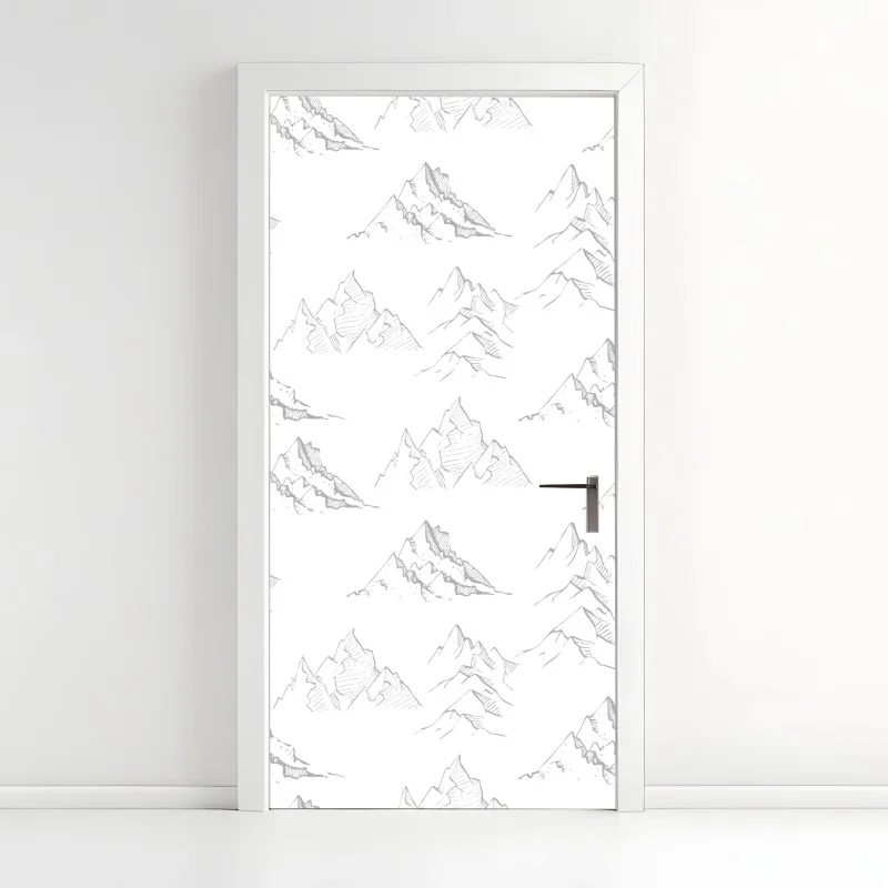 Türaufkleber handgezeichnetes bergmuster