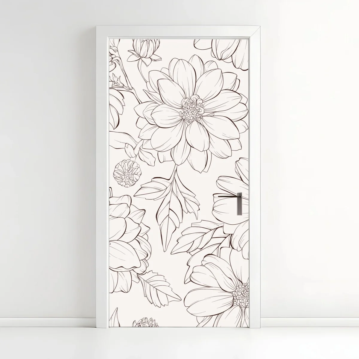 Türaufkleber zartes botanisches blumenmuster – Wallnifity® Türaufkleber zartes botanisches blumenmuster – Wallnifity®