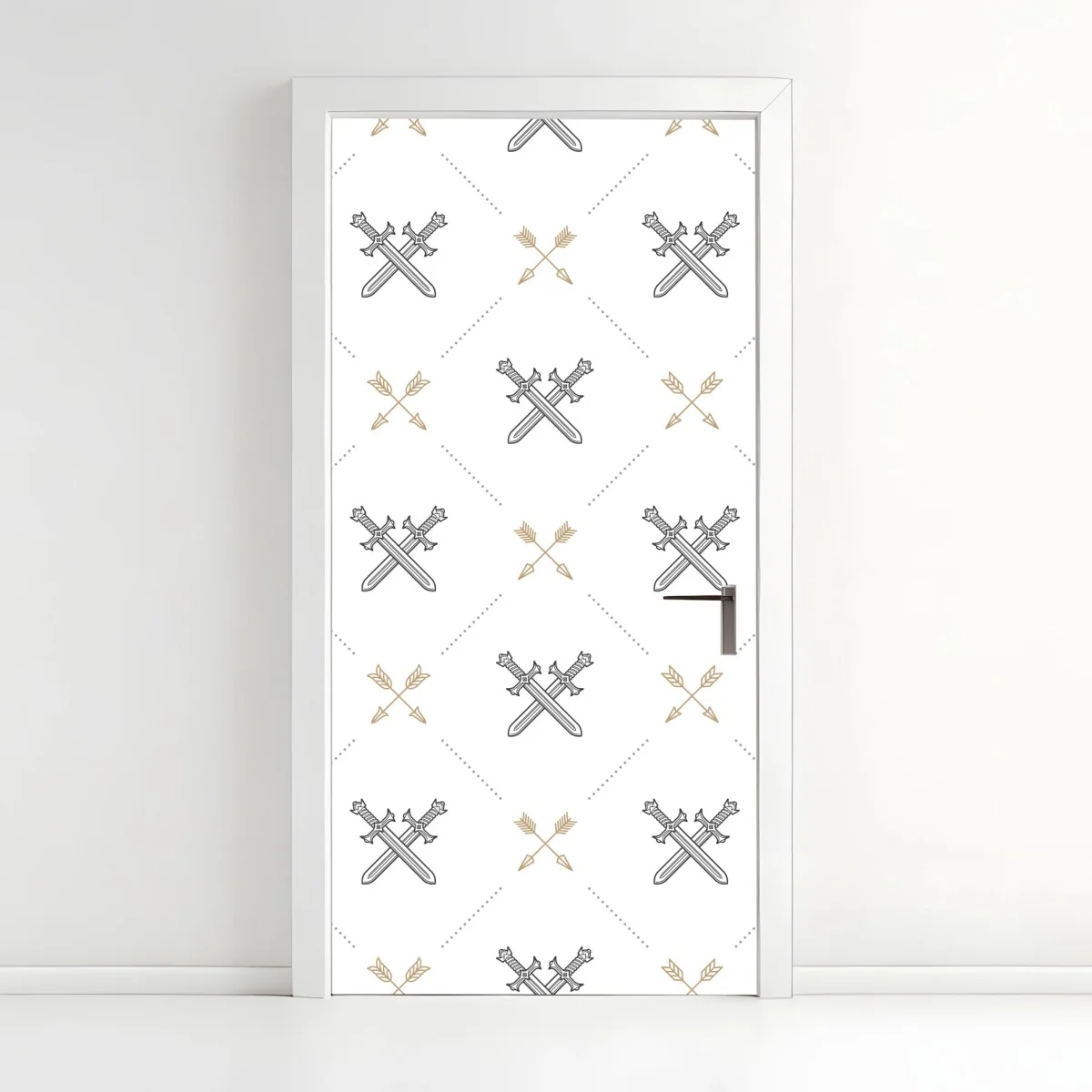 Türaufkleber muster mit gekreuzten schwertern und pfeilen – Wallnifity®