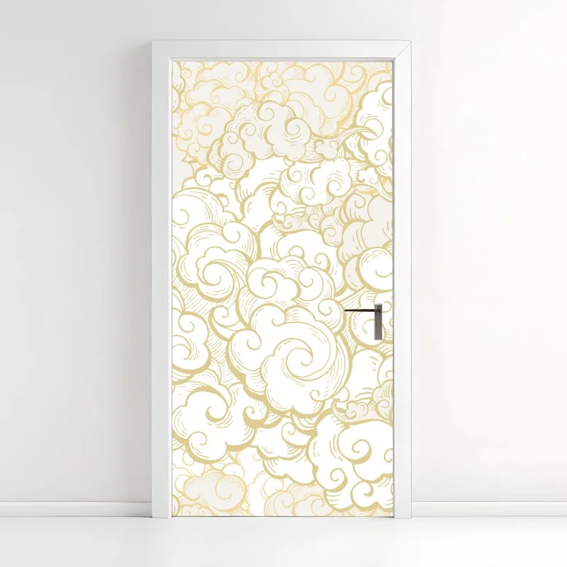Türaufkleber goldenes ornamentales wolkenmuster