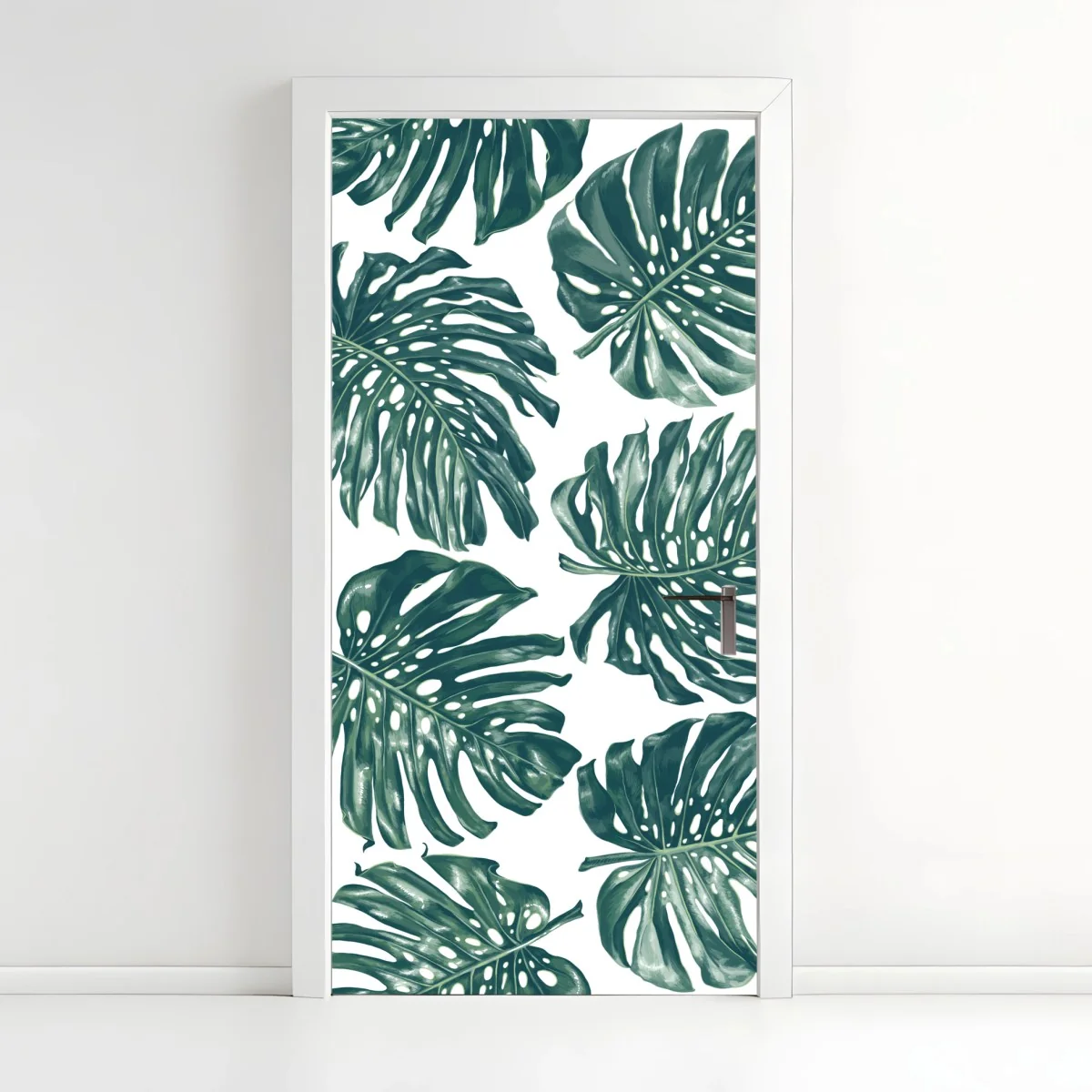 Türaufkleber monstera blatt botanisches muster – Wallnifity®