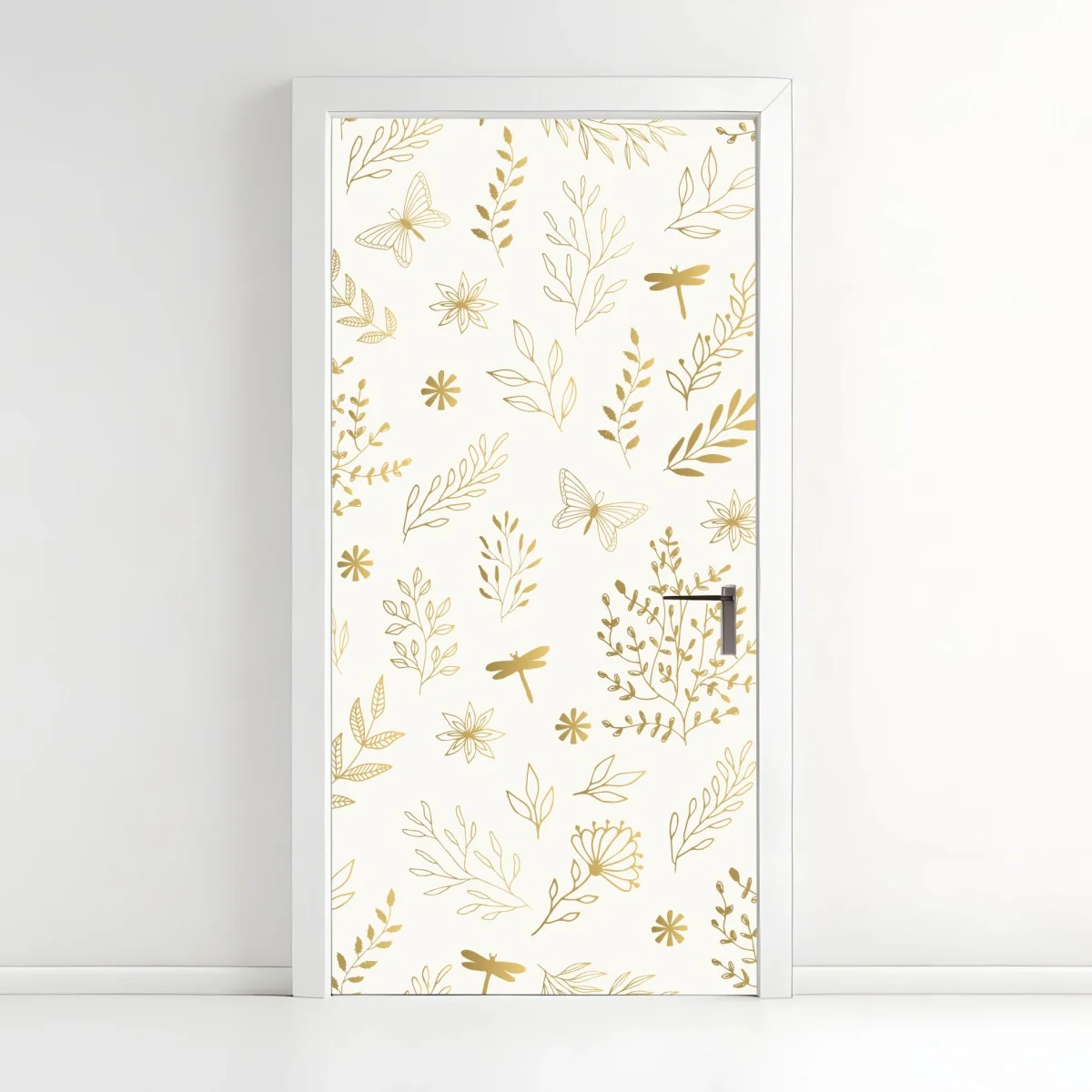 Türaufkleber goldenes botanisches muster – Wallnifity® Türaufkleber goldenes botanisches muster – Wallnifity®
