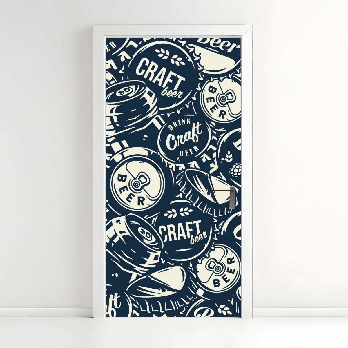 Türaufkleber muster mit craft-bier kronkorken – Wallnifity®