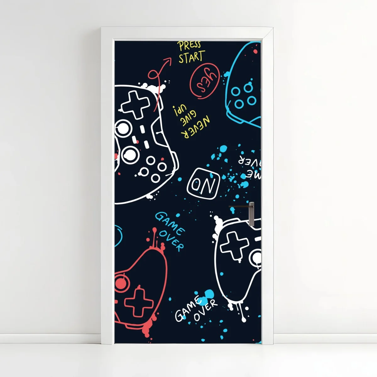 Türaufkleber buntes gamepad-muster – Wallnifity® Türaufkleber buntes gamepad-muster – Wallnifity®