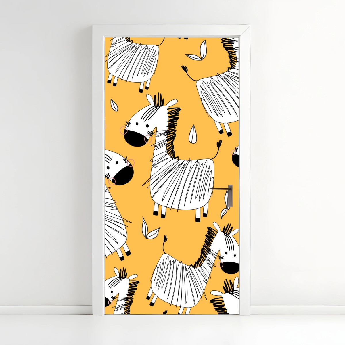 Türaufkleber verspieltes zebramuster für kinderzimmer – Wallnifity®