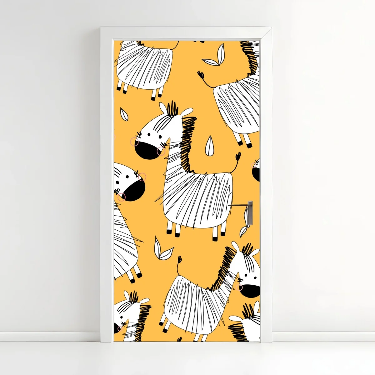 Türaufkleber verspieltes zebramuster für kinderzimmer – Wallnifity®