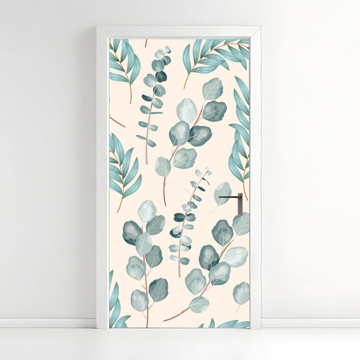 Türaufkleber pastell eukalyptus blattmuster – Wallnifity®