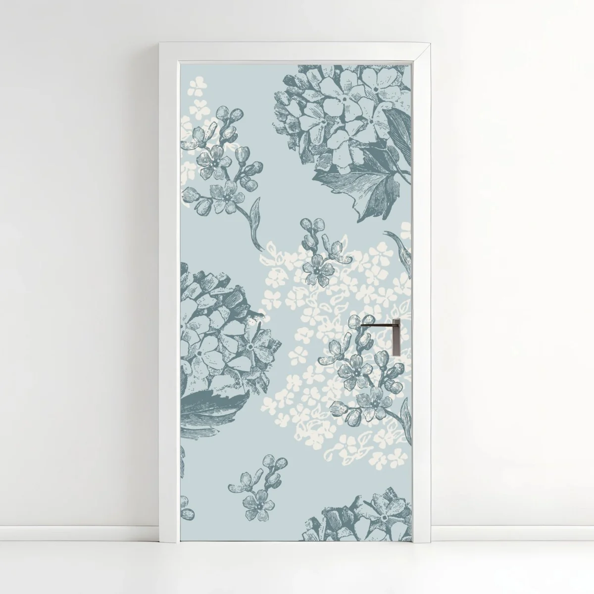 Türaufkleber zartes pastell hortensienmuster – Wallnifity®