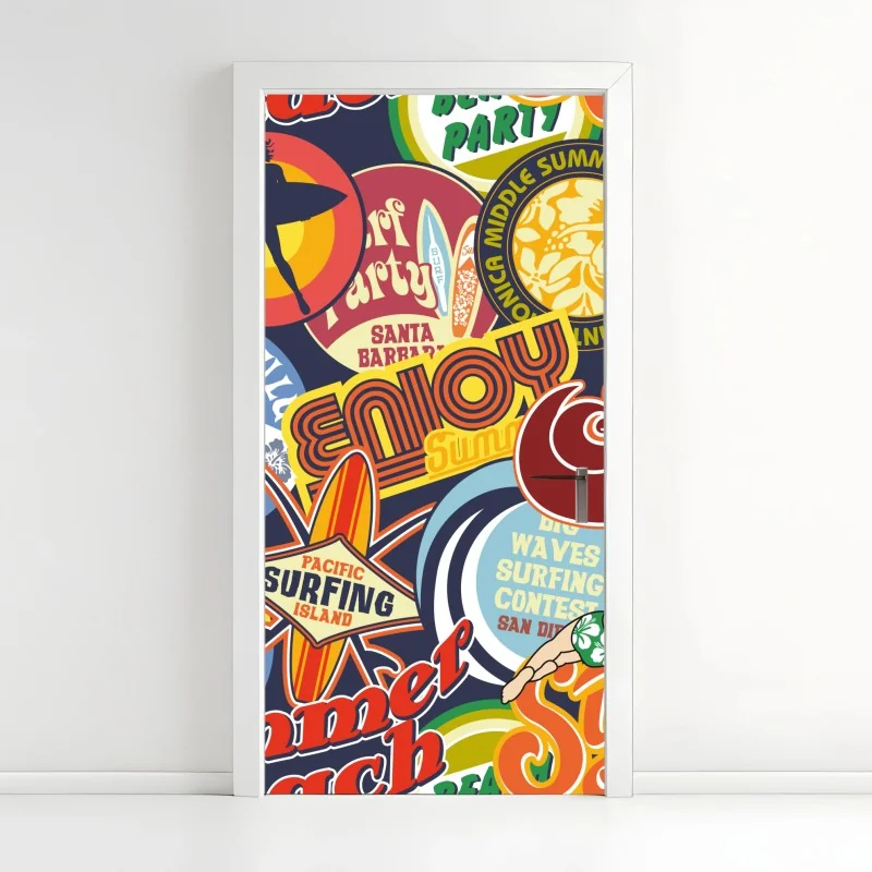 Türaufkleber nebliger morgenwald – Wallnifity®