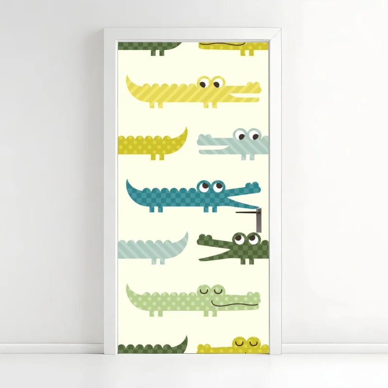 Türaufkleber beige botanisches blattmuster – Wallnifity®