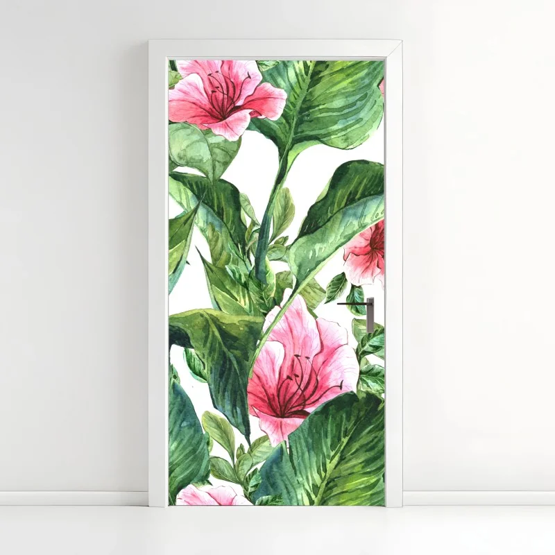 Türaufkleber vertikales palmenblatt nahaufnahme – Wallnifity®