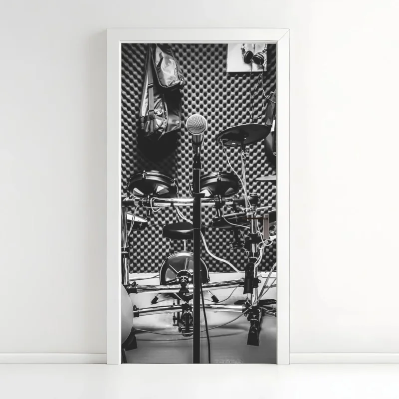 Türaufkleber monochromes musikstudio