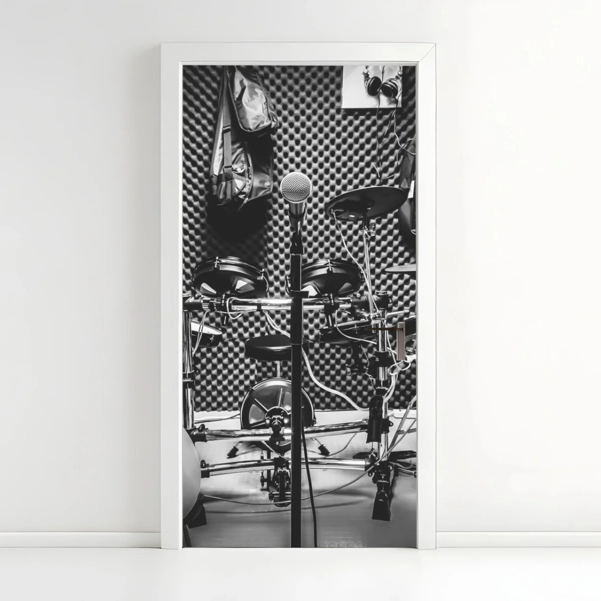 Türaufkleber monochromes musikstudio – Wallnifity®