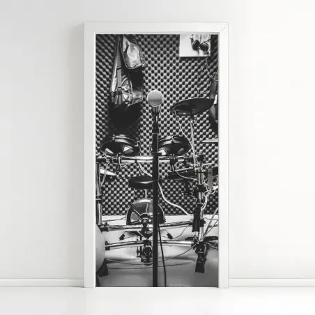 Türaufkleber monochromes musikstudio – Wallnifity®