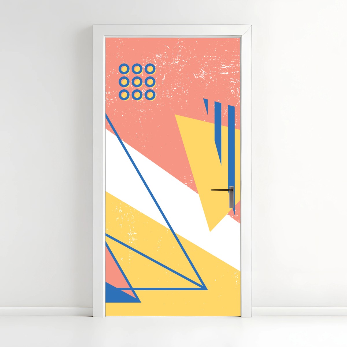 Türaufkleber pastellfarbene geometrische komposition – Wallnifity®