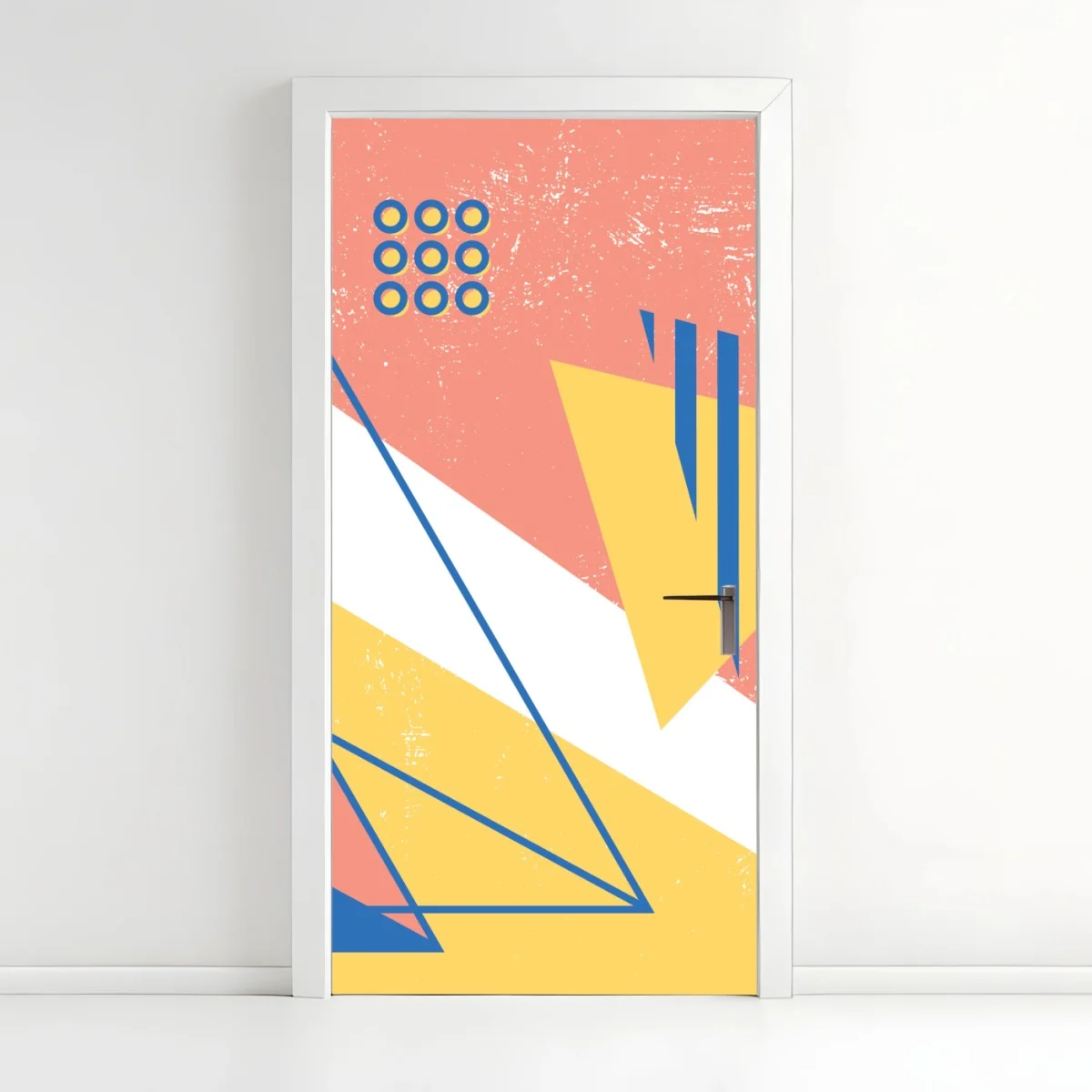 Türaufkleber pastellfarbene geometrische komposition – Wallnifity®