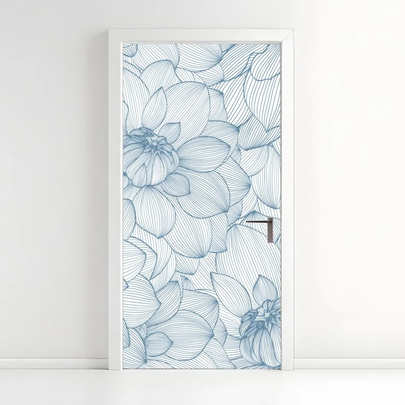 Türaufkleber tropische komposition von bananenblättern – Wallnifity®