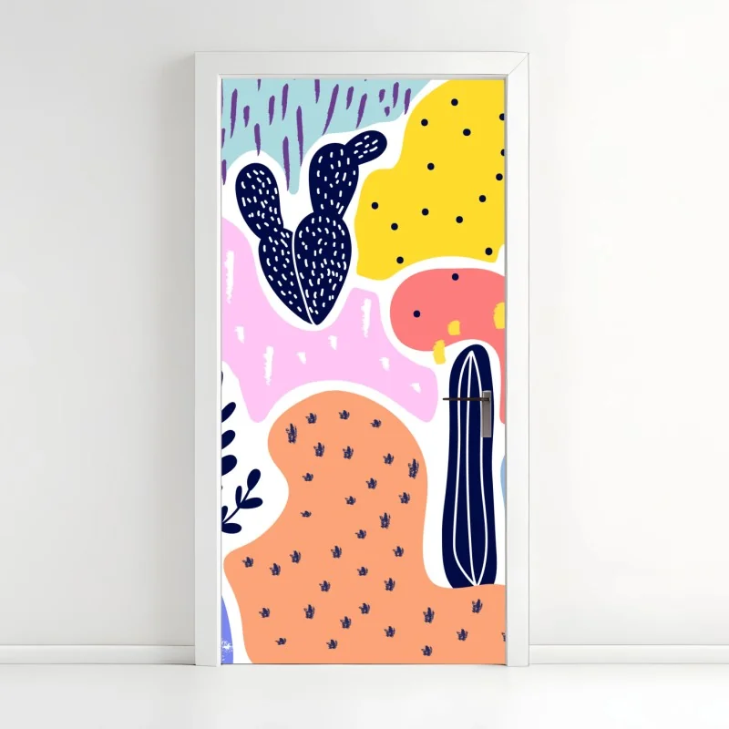 Türaufkleber ruhige wiese unter blauem himmel – Wallnifity®