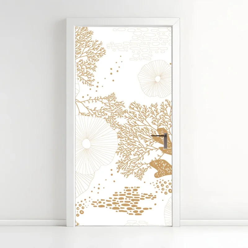 Türaufkleber zartes goldenes korallenmuster