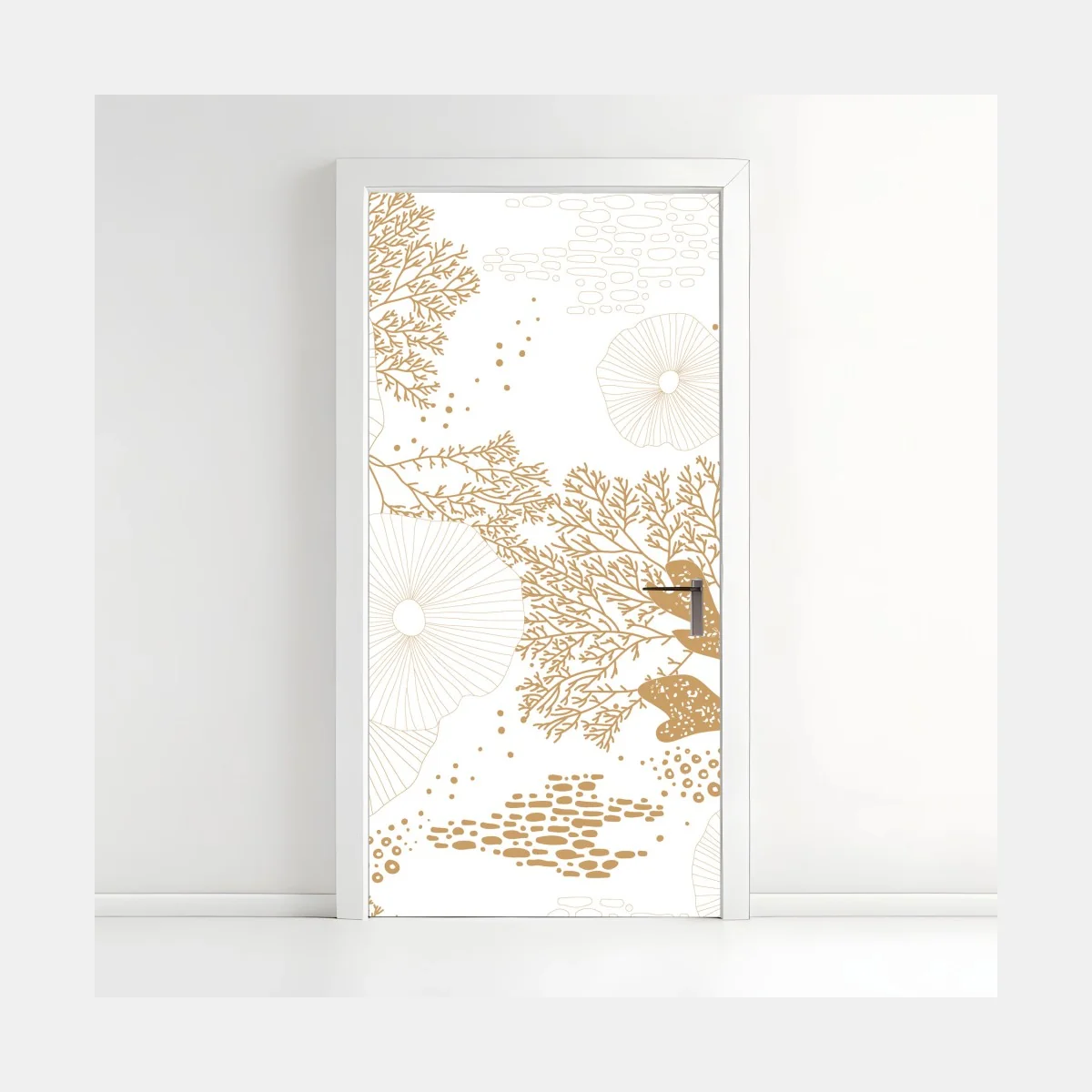 Türaufkleber zartes goldenes korallenmuster – Wallnifity®