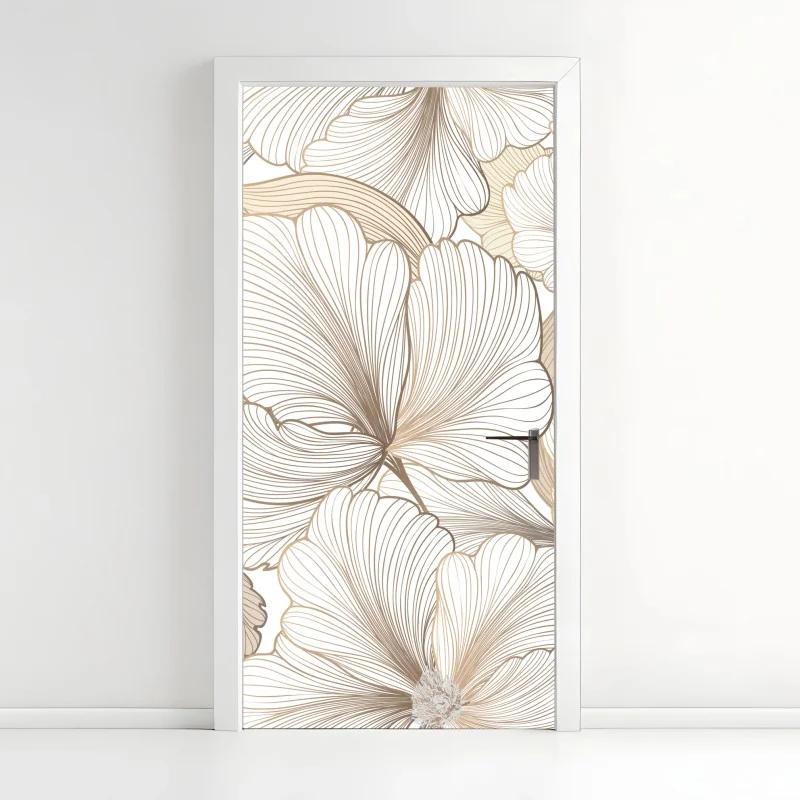 Türaufkleber pastell-einhornkatze auf dem regenbogen – Wallnifity®