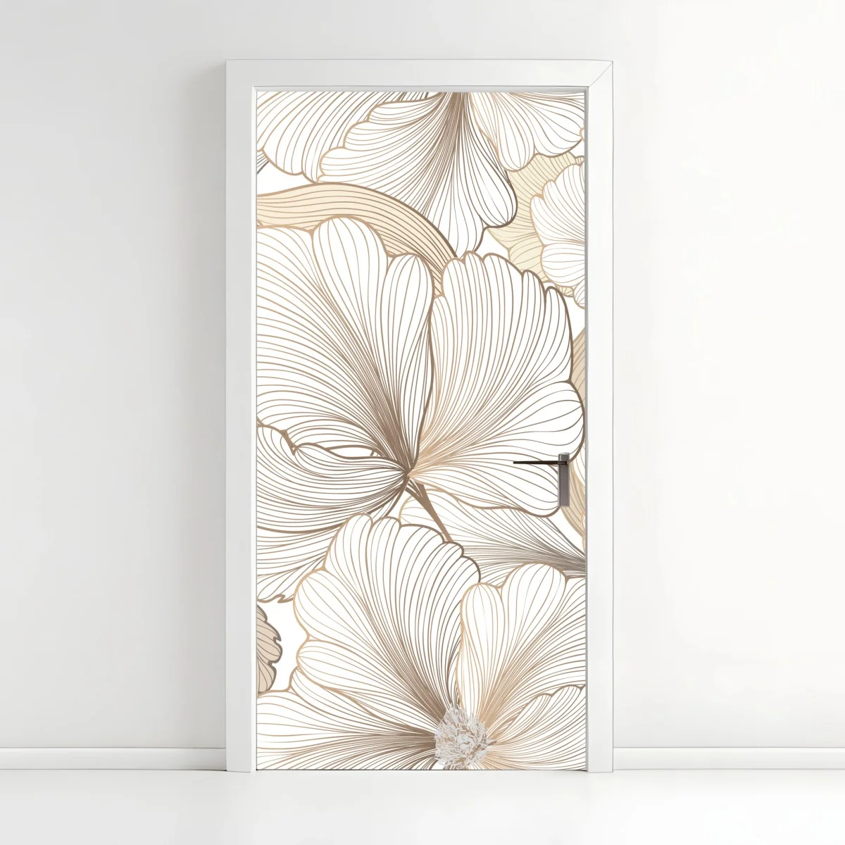 Türaufkleber zarte beige blumenillustration – Wallnifity® Türaufkleber zarte beige blumenillustration – Wallnifity®