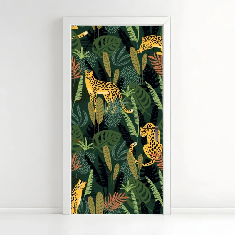 Türaufkleber strukturiertes trockenes blatt nahaufnahme – Wallnifity®