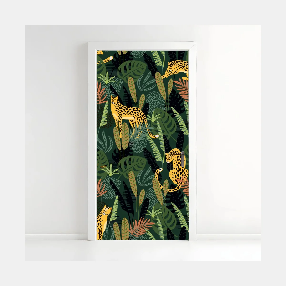 Türaufkleber tropisches leopardenmuster – Wallnifity® Türaufkleber tropisches leopardenmuster – Wallnifity®