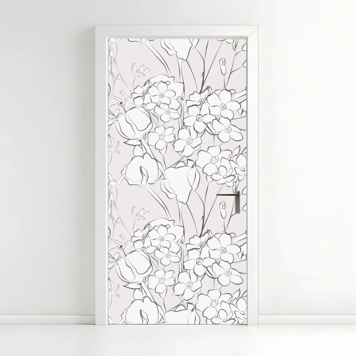 Türaufkleber zartes pastellblumenmuster – Wallnifity®