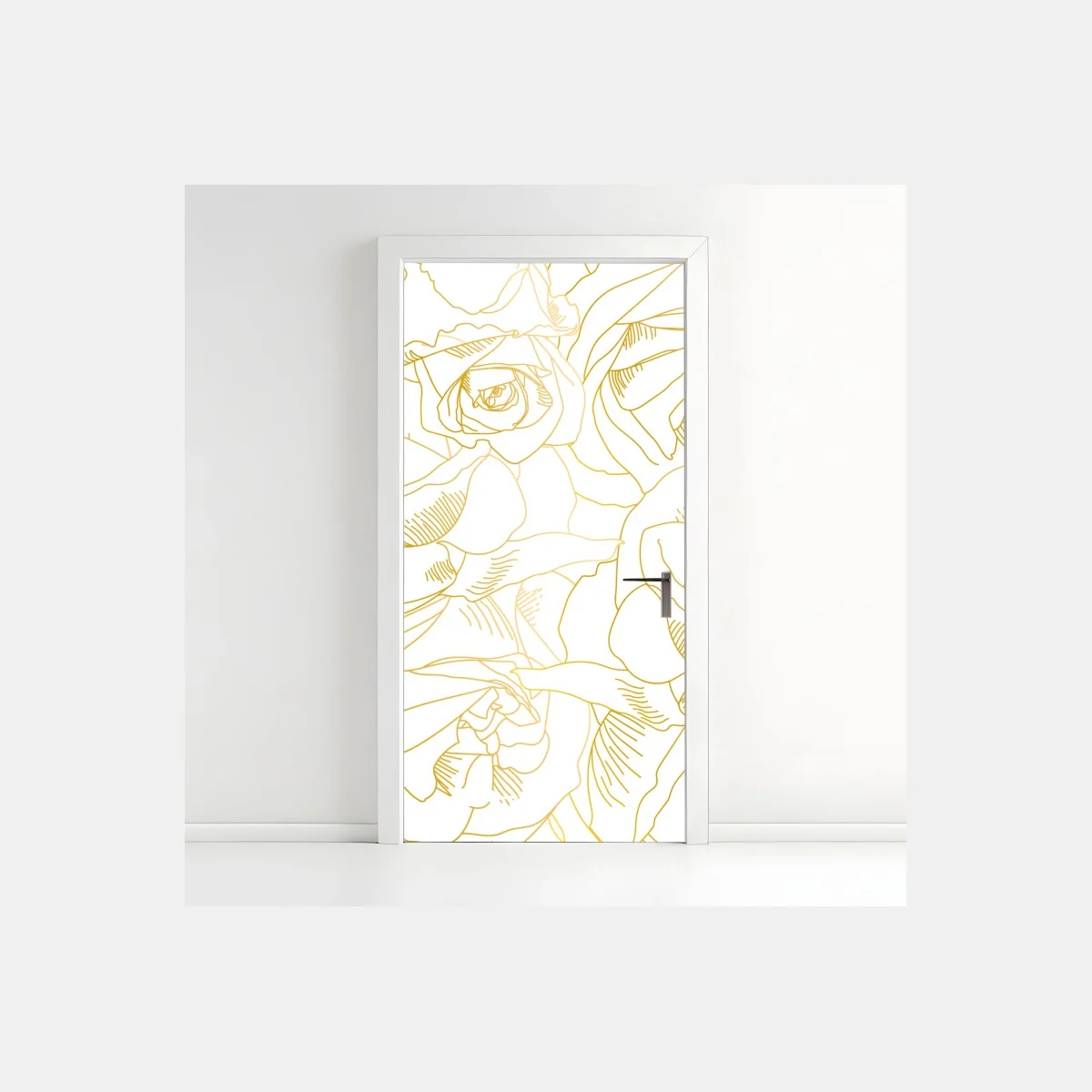 Türaufkleber goldene rosen linienzeichnung – Wallnifity® Türaufkleber goldene rosen linienzeichnung – Wallnifity®