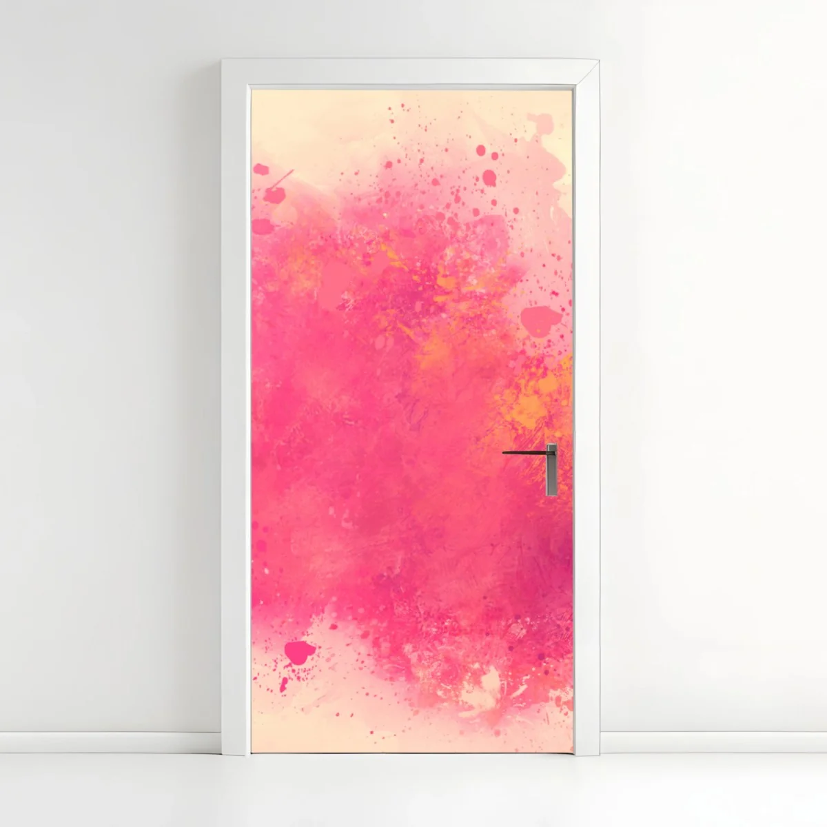 Türaufkleber lebendige rosa aquarellspritzer – Wallnifity®