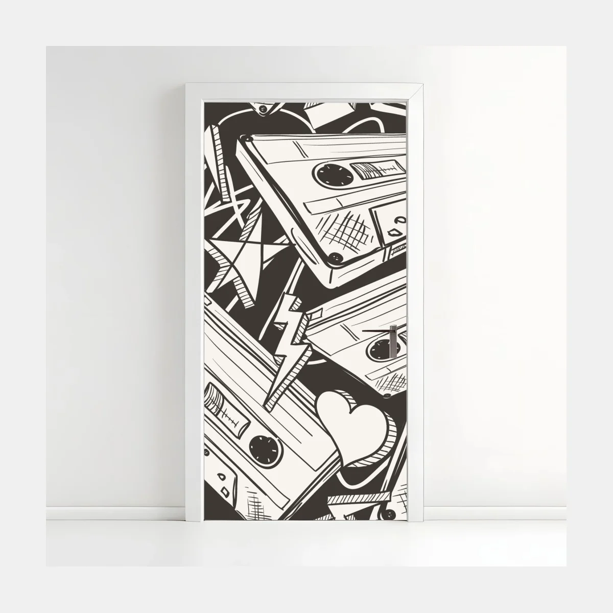 Türaufkleber vintage kassettenmuster – Wallnifity®