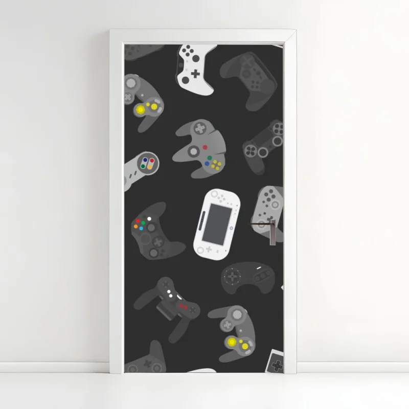 Türaufkleber fröhliches gelbes katzenmuster – Wallnifity®