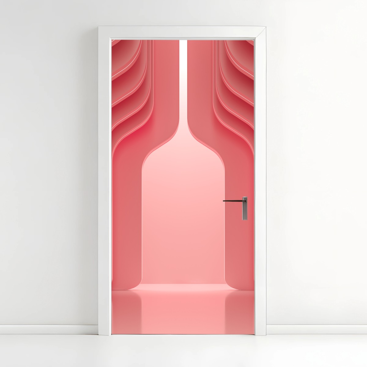 Türaufkleber zeitgenössisches korallenrosa architekturmotiv – Wallnifity®