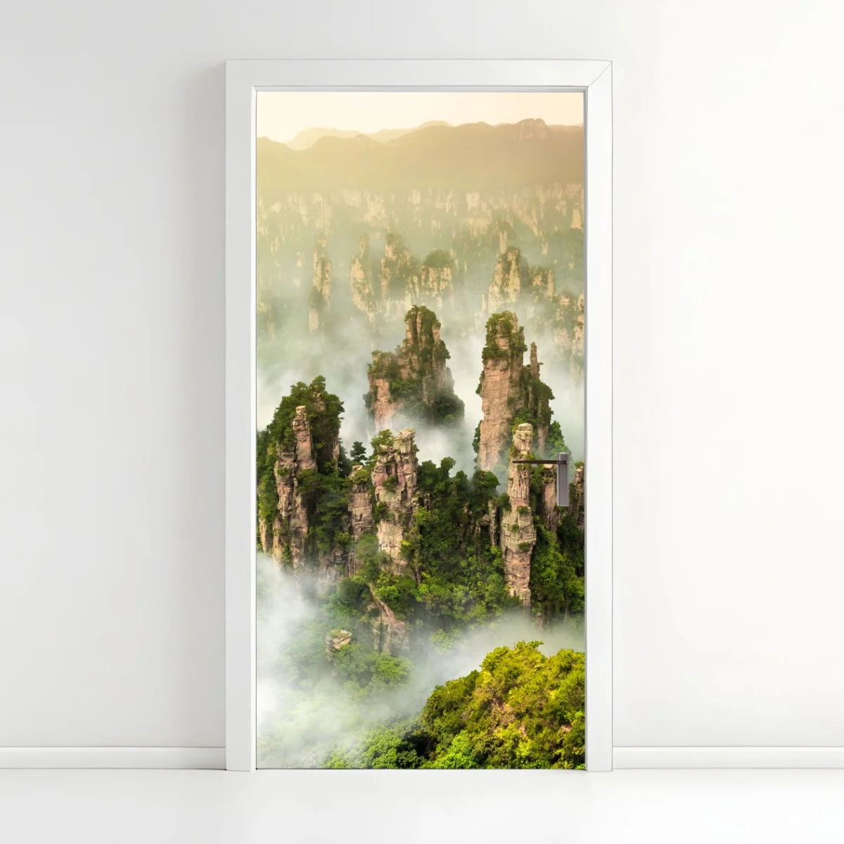 Türaufkleber neblige säulen von Zhangjiajie – Wallnifity® Türaufkleber neblige säulen von Zhangjiajie – Wallnifity®