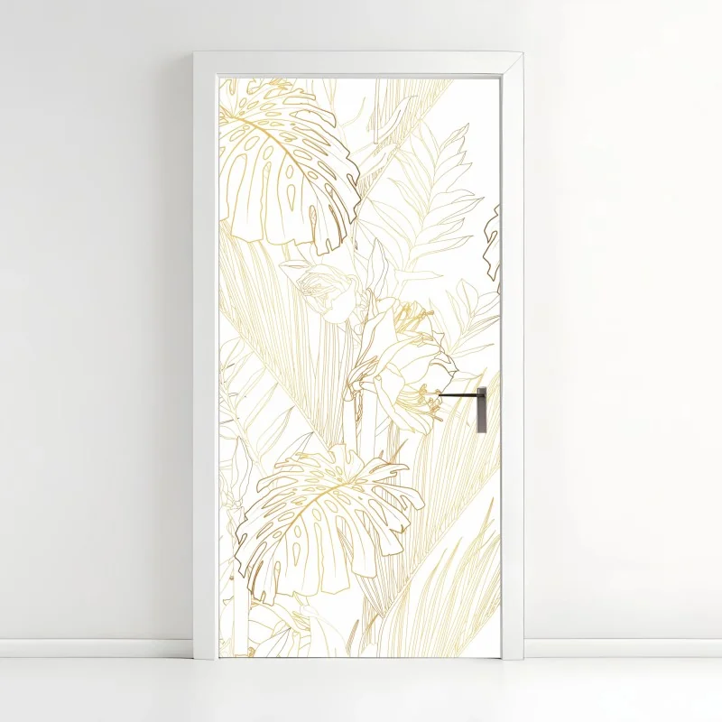 Türaufkleber retro surfing muster mit campingbus und wellen – Wallnifity®