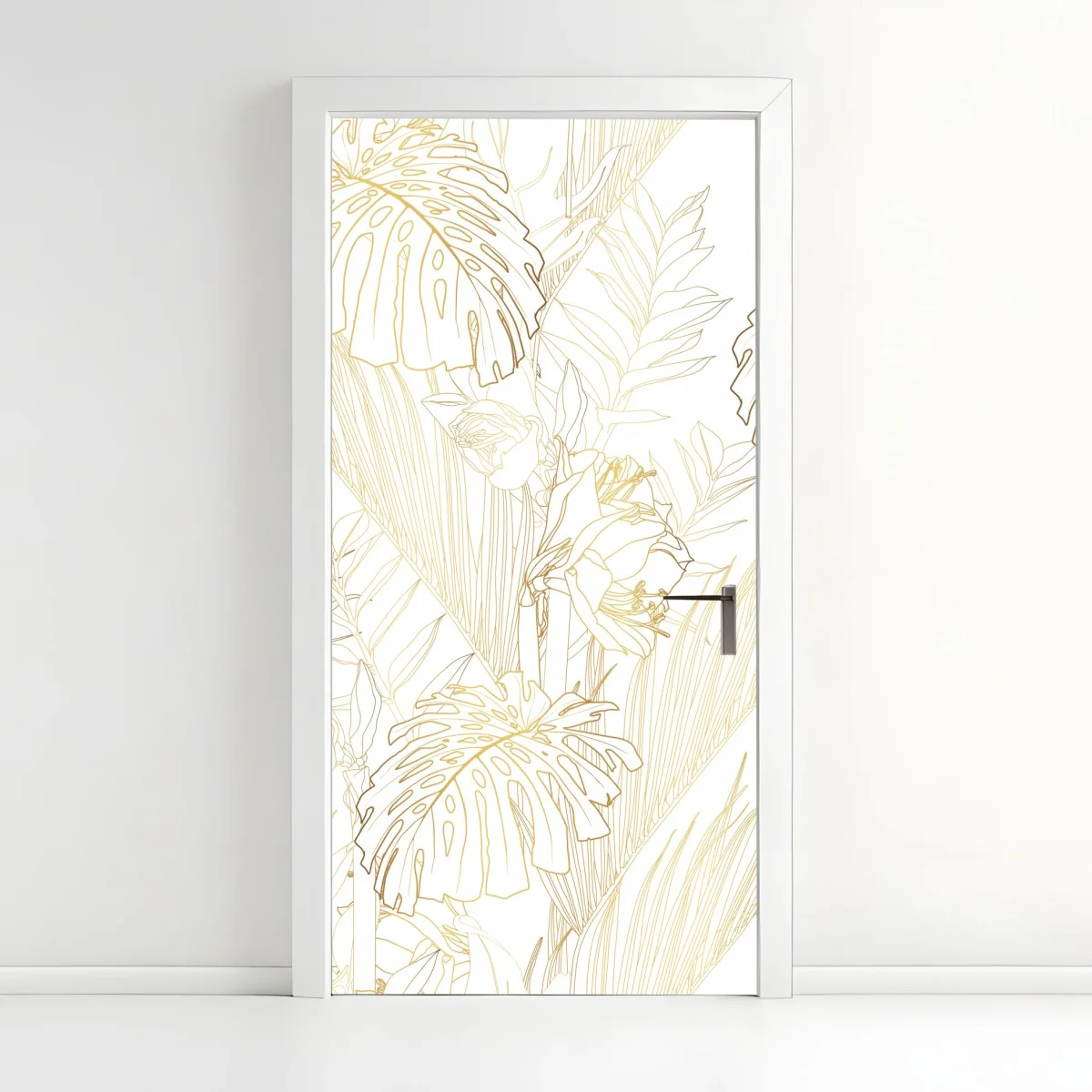 Türaufkleber goldenes tropisches blattmuster – Wallnifity® Türaufkleber goldenes tropisches blattmuster – Wallnifity®