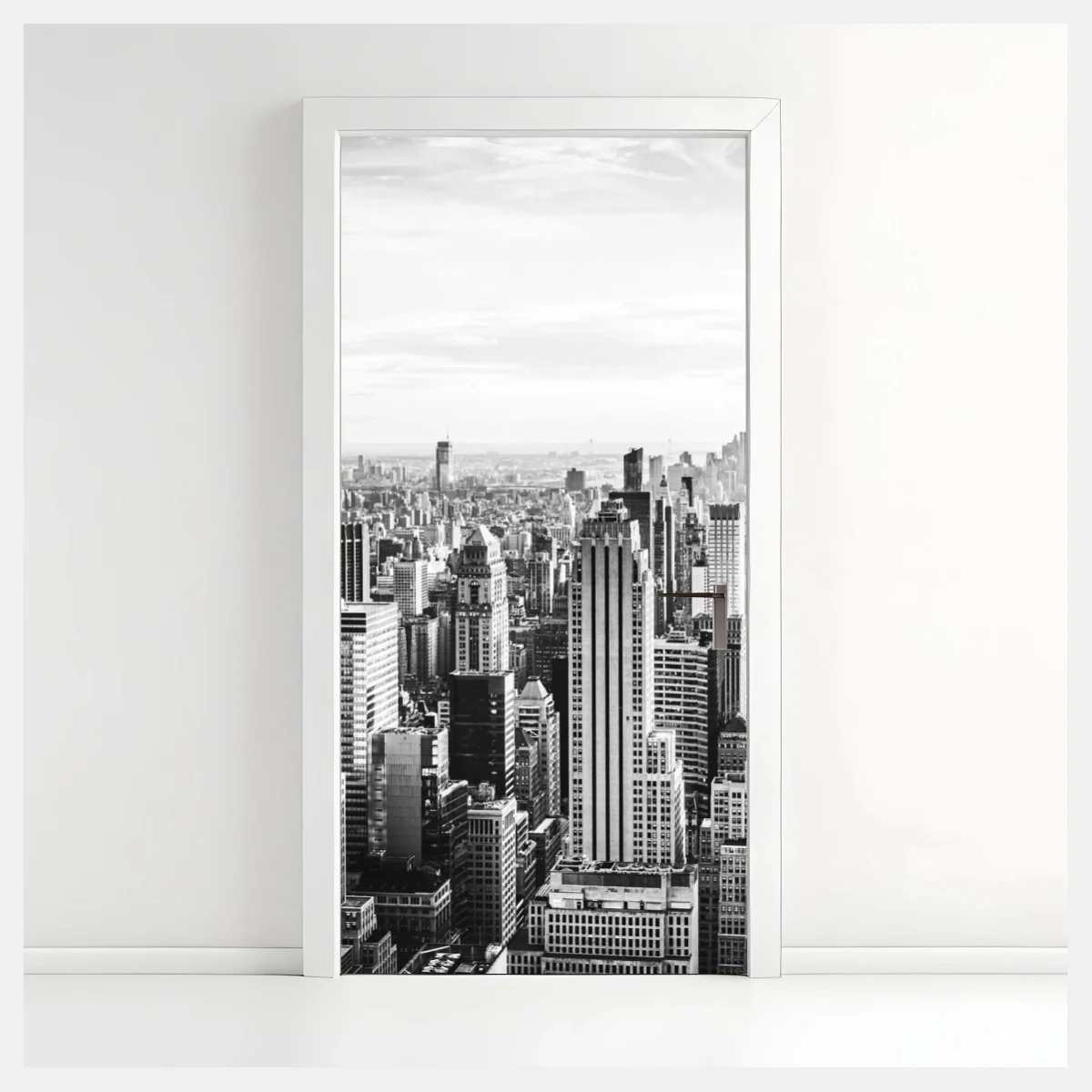 Türaufkleber New York panorama in schwarzweiß – Wallnifity®