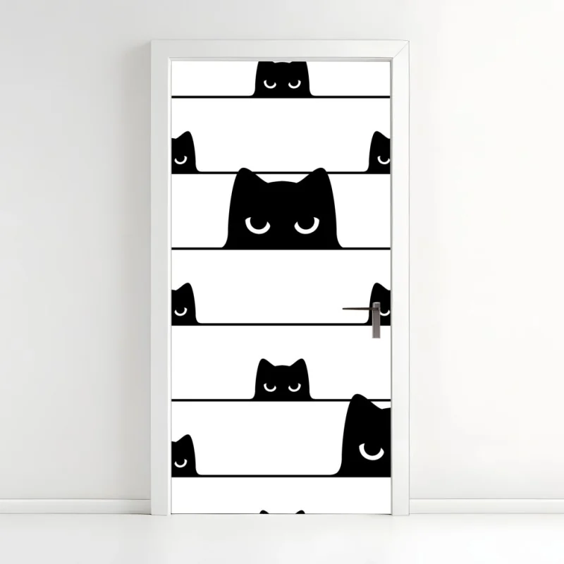 Türaufkleber tropische komposition von bananenblättern – Wallnifity®