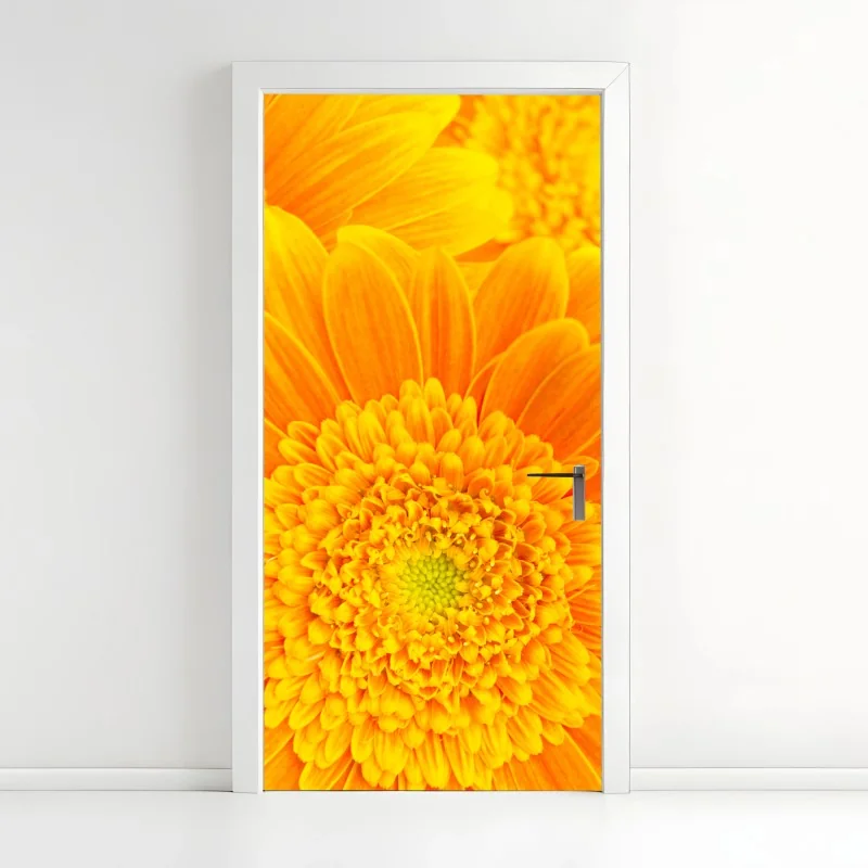 Türaufkleber intensive orange gerbera nahaufnahme