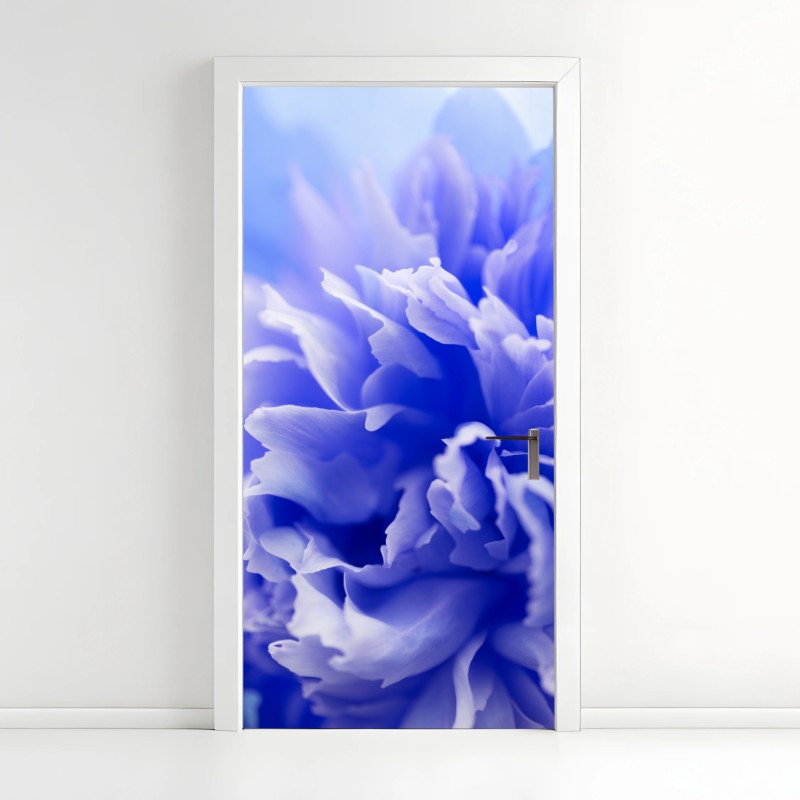 Türaufkleber sanfte blaue abstrakte blume nahaufnahme