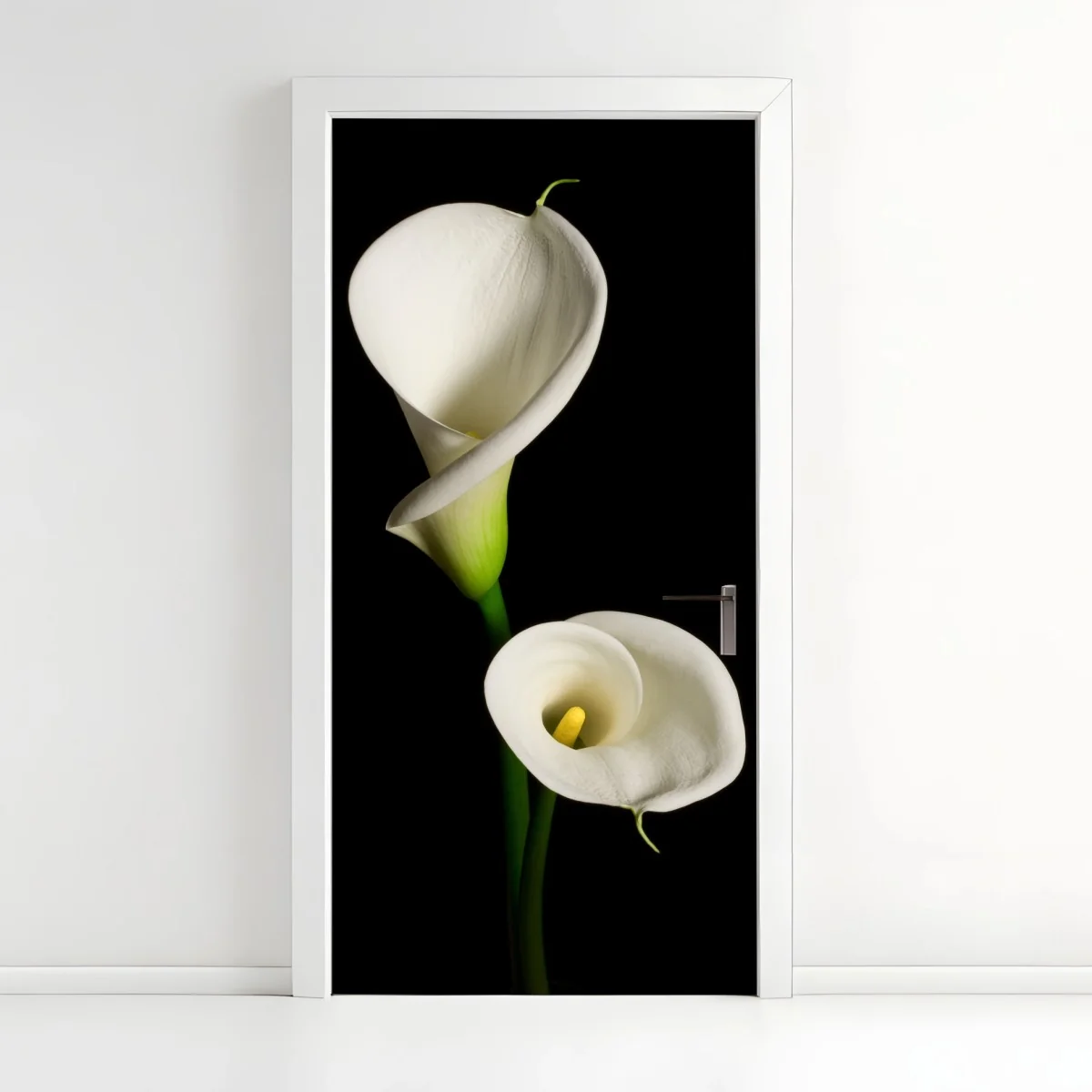 Türaufkleber weiße calla vor schwarzem hintergrund – Wallnifity® Türaufkleber weiße calla vor schwarzem hintergrund – Wallnifity®