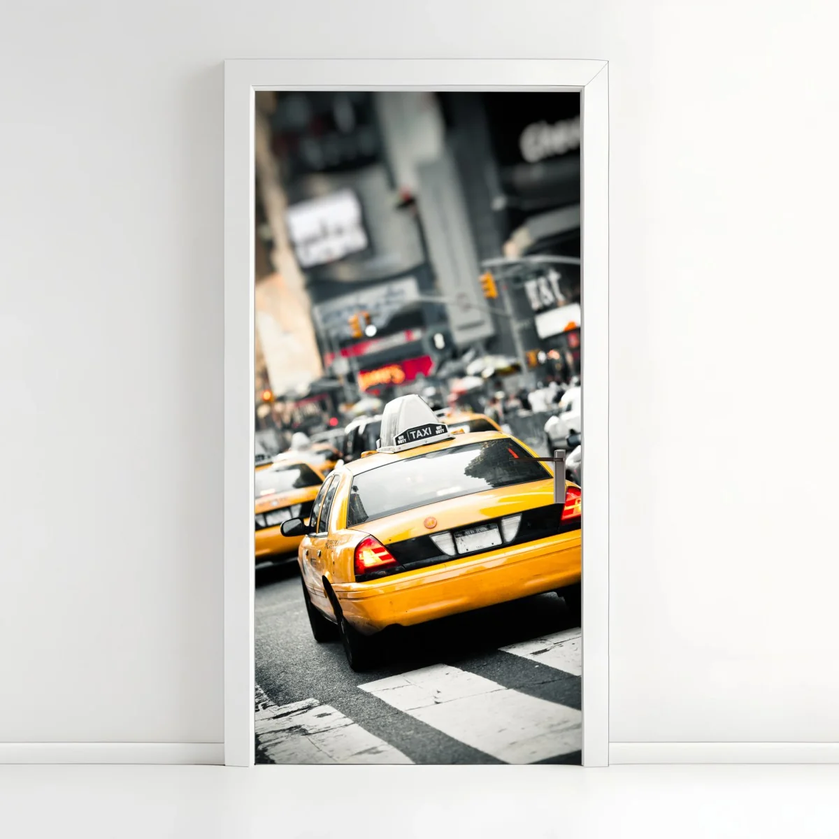 Türaufkleber gelbes taxi in den straßen von New York – Wallnifity® Türaufkleber gelbes taxi in den straßen von New York – Wallnifity®