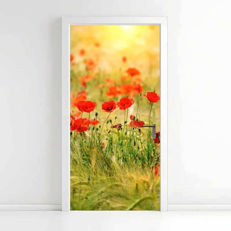 Türaufkleber beige botanisches blattmuster – Wallnifity®