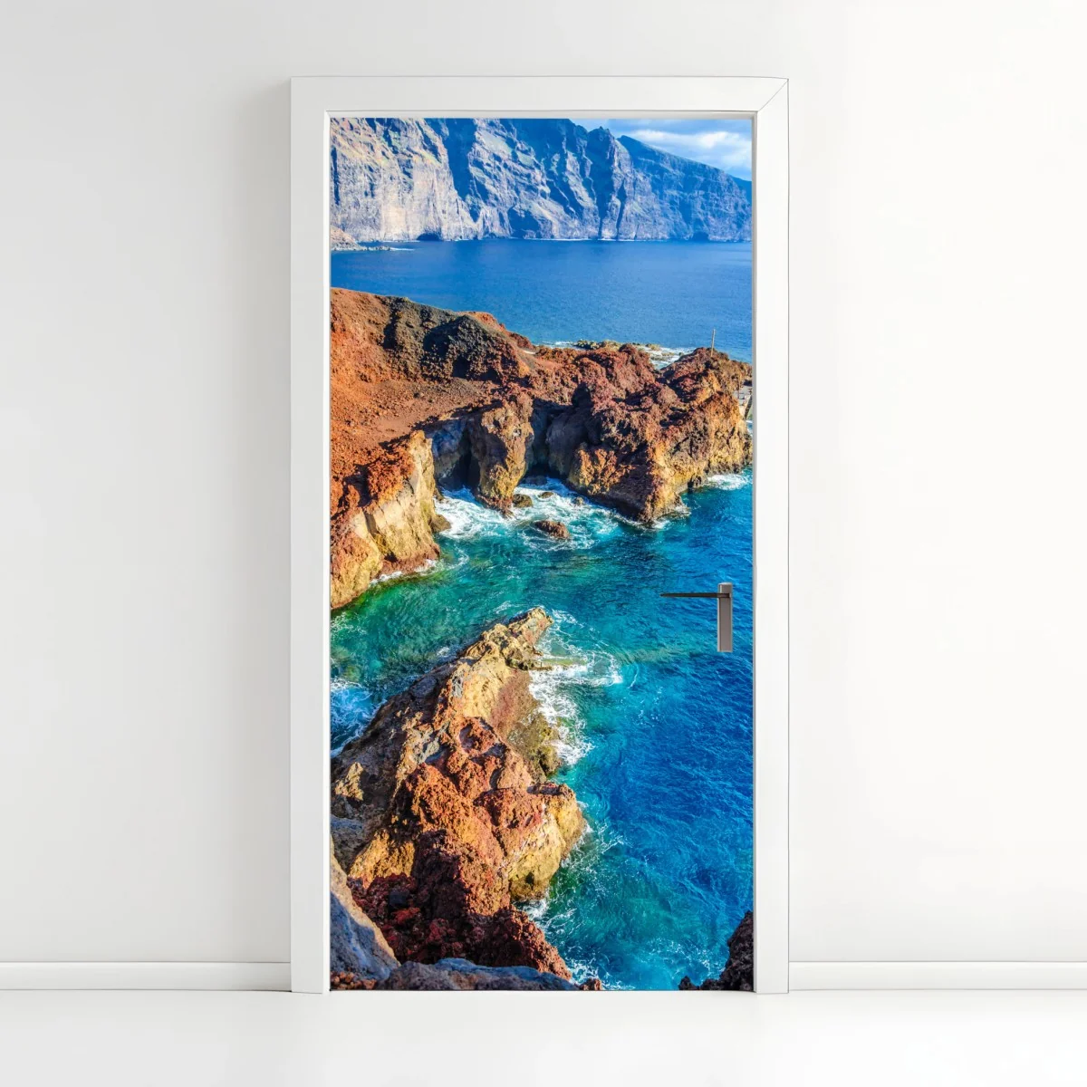 Türaufkleber dramatische klippen und türkisfarbenes meer bei Punto Teno, Teneriffa – Wallnifity® Türaufkleber dramatische klippen und türkisfarbenes meer bei Punto Teno, Teneriffa – Wallnifity®