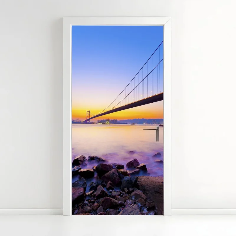 Türaufkleber leuchtende sonnenblume vor schwarzem hintergrund – Wallnifity®