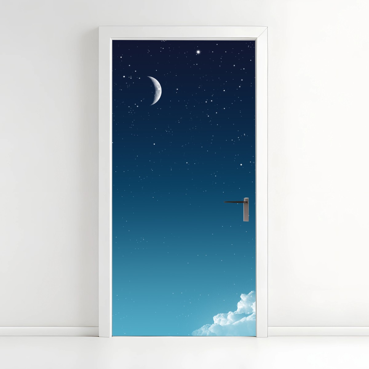 Türaufkleber ruhiger halbmond am sternenhimmel – Wallnifity®