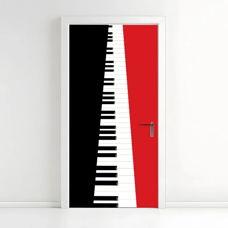 Türaufkleber schwarz-rotes klavier-tastatur motiv