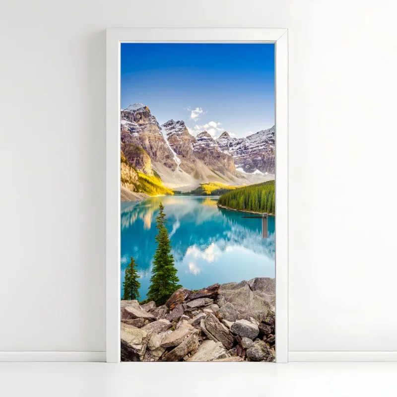 Türaufkleber tropische palme am weißen sandstrand – Wallnifity®