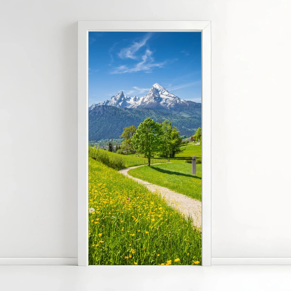 Türaufkleber alpenwiese und bergpfad – Wallnifity®